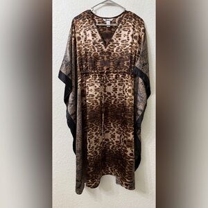 Winlar - Long Leopard & Snake Print Caftan Dress - OS